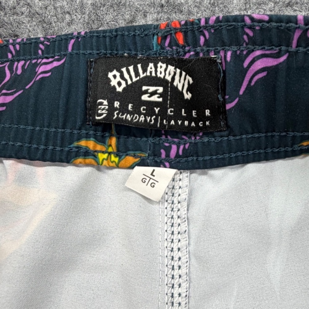 Billabong Sundays Layback Floral Board Shorts Black Mens Large Swim Trunks 7in - Picture 3 of 6